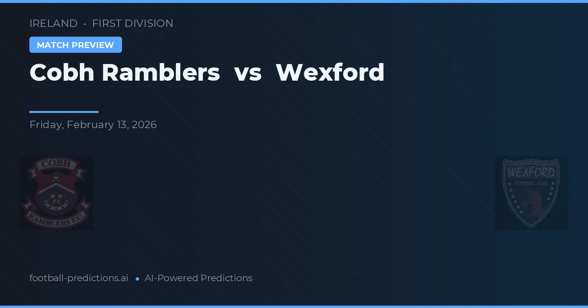 Cobh Ramblers - Wexford — maç tahmini ve önizleme
