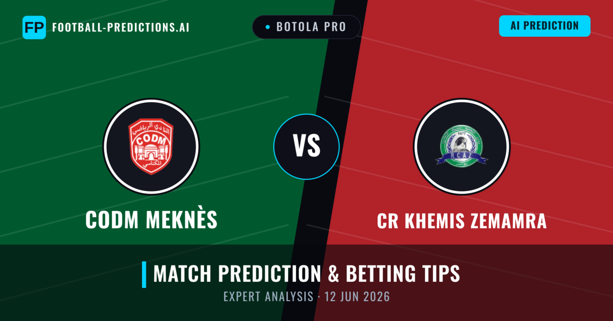 CODM Meknès vs CR Khemis Zemamra — match prediction & preview