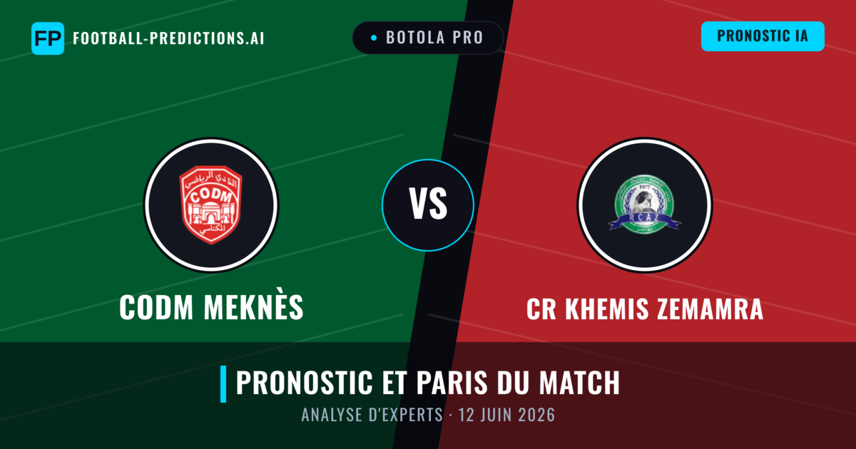 CODM Meknès vs CR Khemis Zemamra — pronostic et avant-match