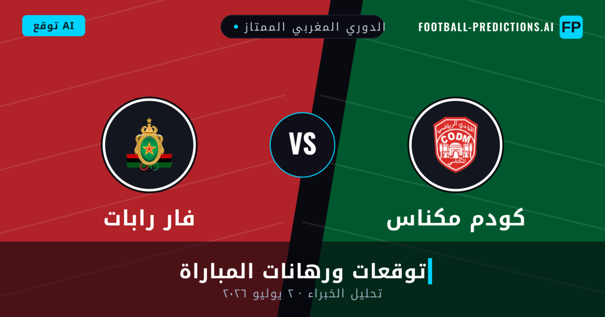كودم مكناس ضد فار رابات — توقعات ومعاينة المباراة