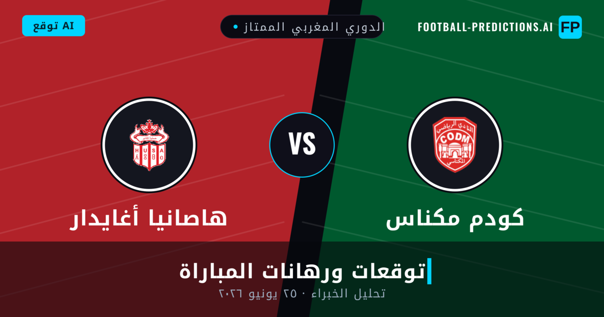 كودم مكناس ضد هاصانيا أغايدار — توقعات ومعاينة المباراة