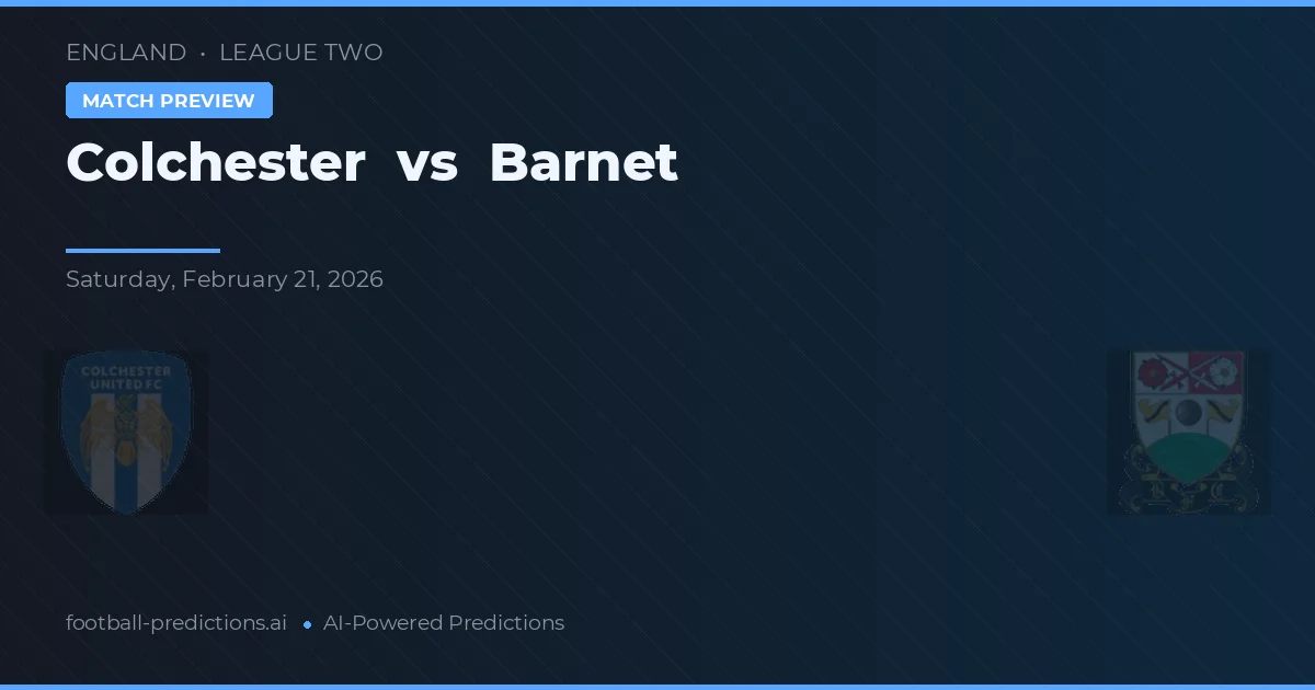 Colchester vs Barnet — pronostic et avant-match