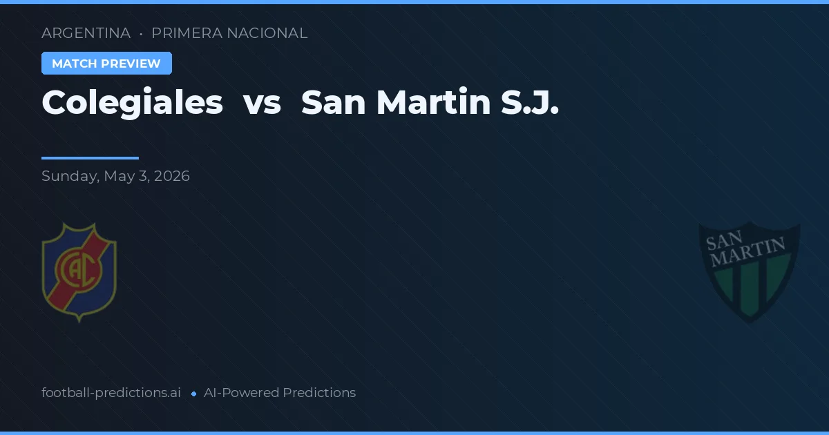 Colegiales vs San Martin S.J. — match prediction & preview