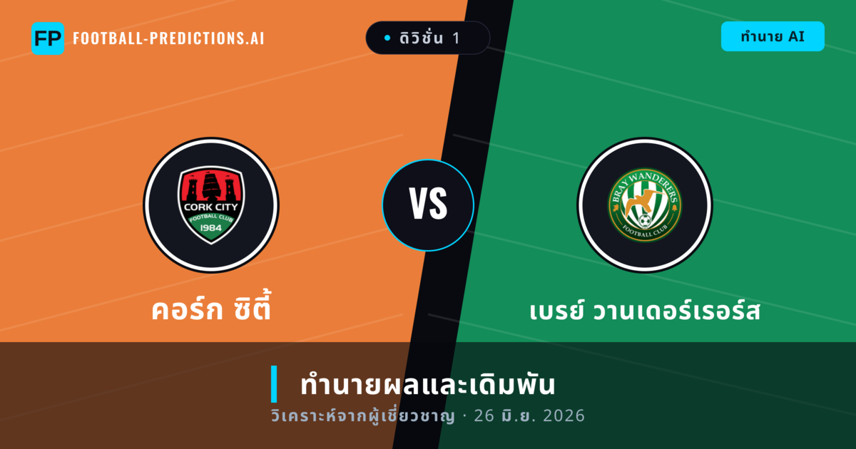 คอร์ก ซิตี้ พบ เบรย์ วานเดอร์เรอร์ส — ทำนายผลและพรีวิวการแข่งขัน