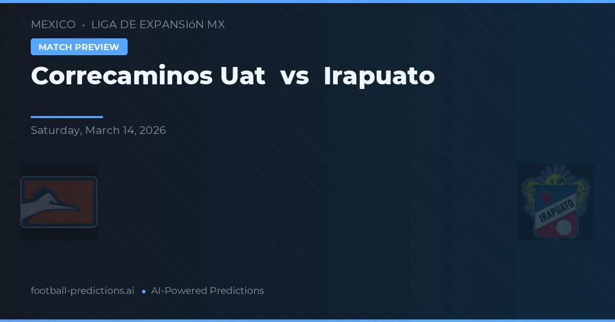 Correcaminos Uat vs Irapuato — match prediction & preview