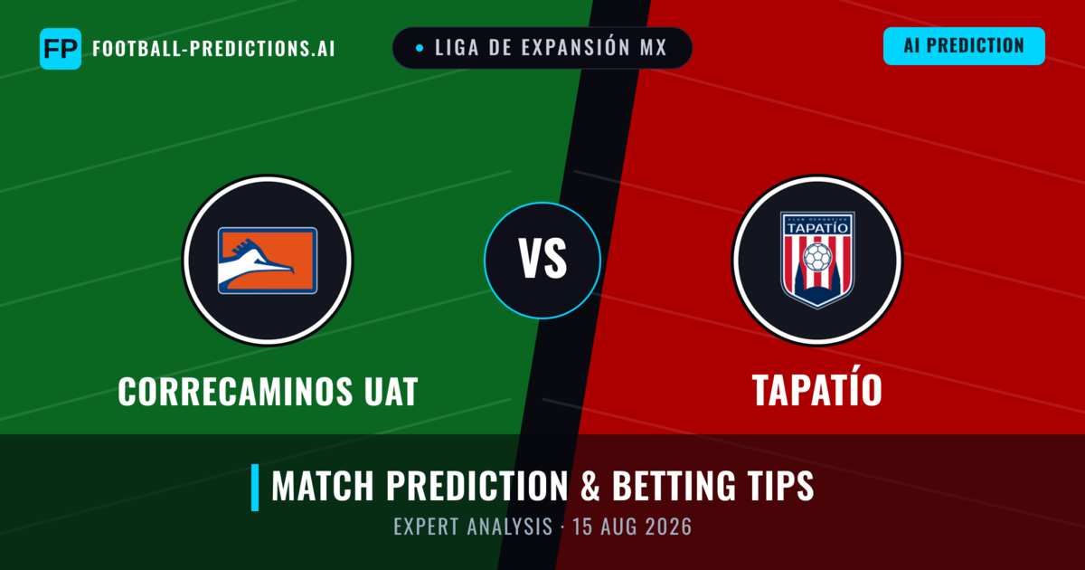 Correcaminos Uat vs Tapatío — match prediction & preview