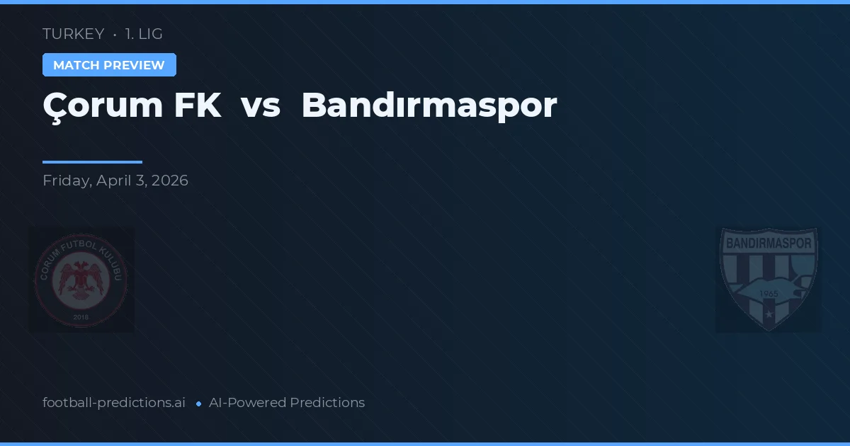 Çorum FK vs Bandırmaspor — match prediction & preview
