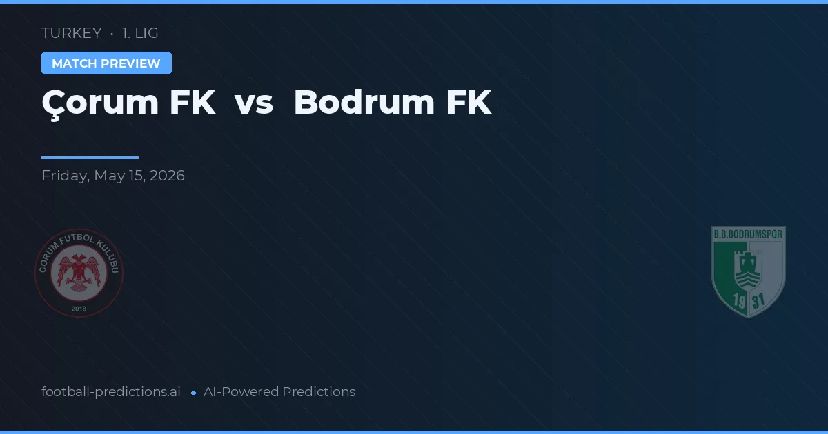 Çorum FK vs Bodrumspor — prediksi dan pratinjau pertandingan