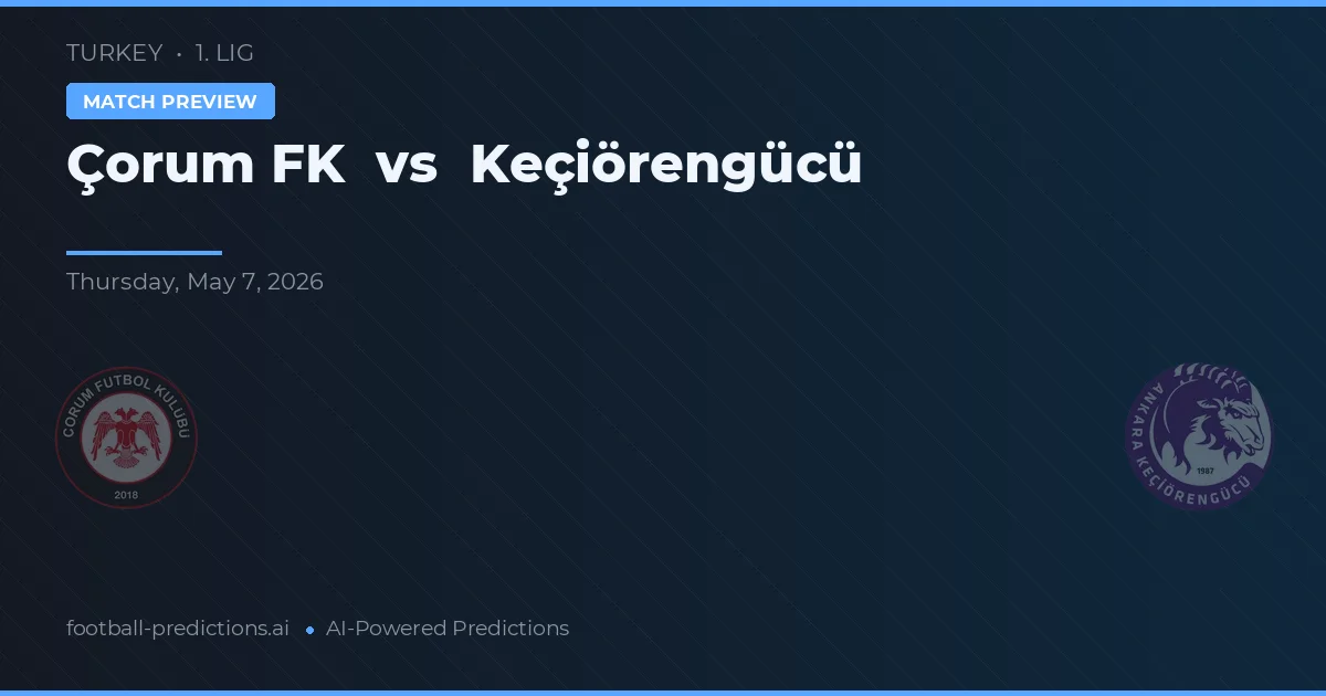 Çorum FK vs Keçiörengücü — match prediction & preview
