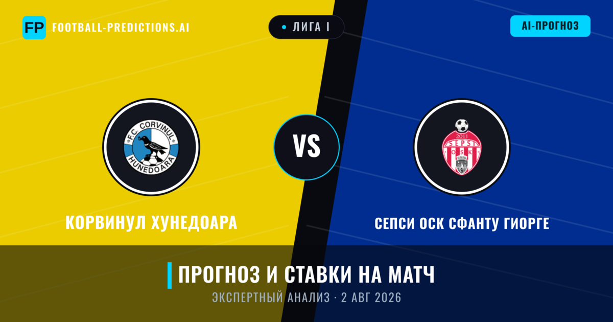 Корвинул Хунедоара – Сепси ОСК Сфанту Гиорге — прогноз и превью матча