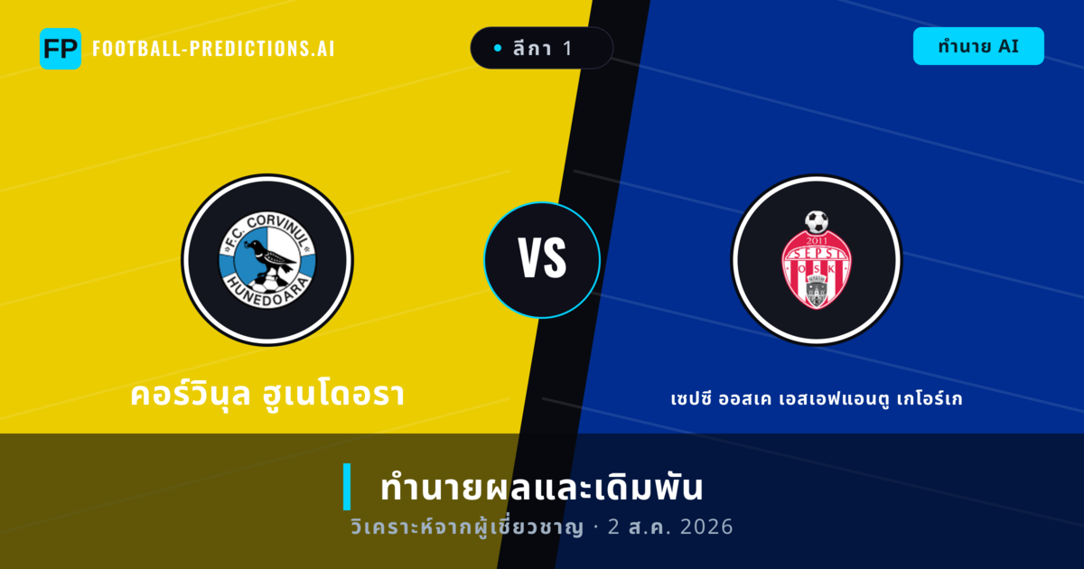 คอร์วินุล ฮูเนโดอรา พบ เซปซี ออสเค เอสเอฟแอนตู เกโอร์เก — ทำนายผลและพรีวิวการแข่งขัน