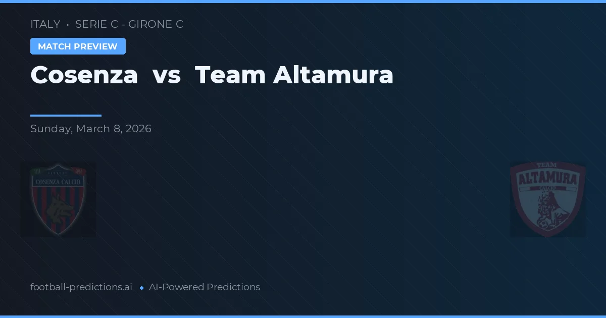 Cosenza vs Team Altamura — pronostico e anteprima del match