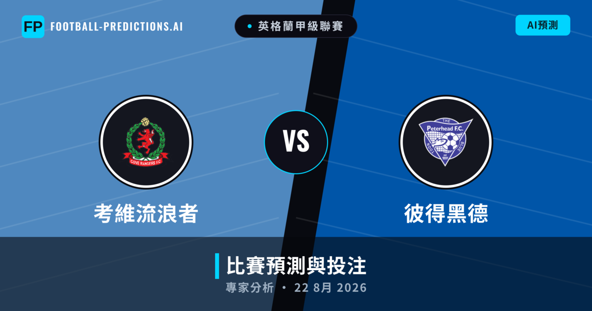 考維流浪者 vs 彼得黑德 — 比赛预测和前瞻