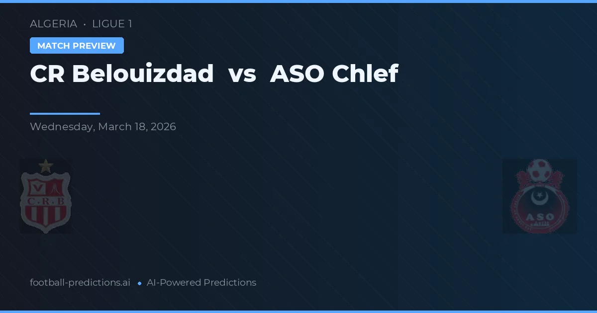 CR Belouizdad vs ASO Chlef — dự đoán và xem trước trận đấu