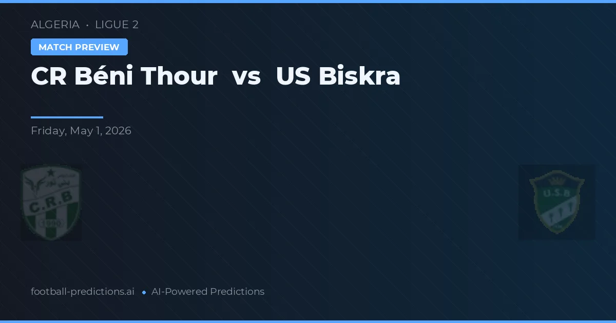 CR Beni Thour vs US Biskra — pronostico e anteprima del match