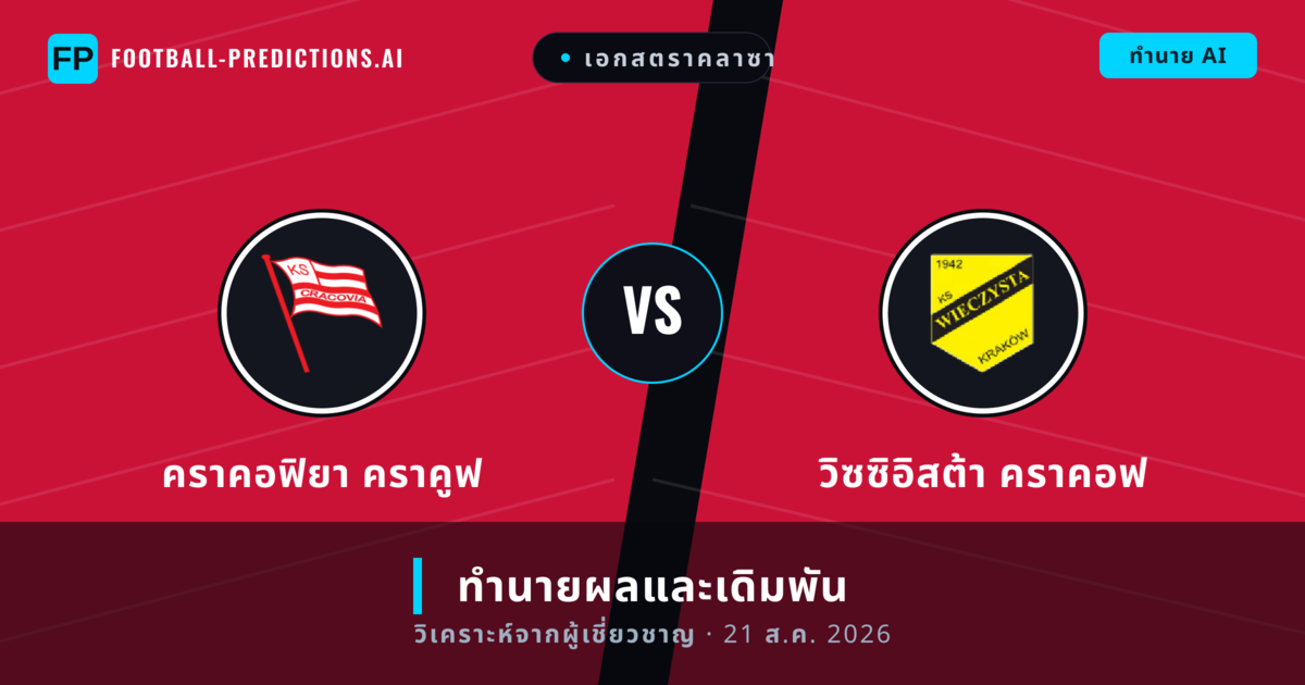 คราคอฟิยา คราคูฟ พบ วิซซิอิสต้า คราคอฟ — ทำนายผลและพรีวิวการแข่งขัน