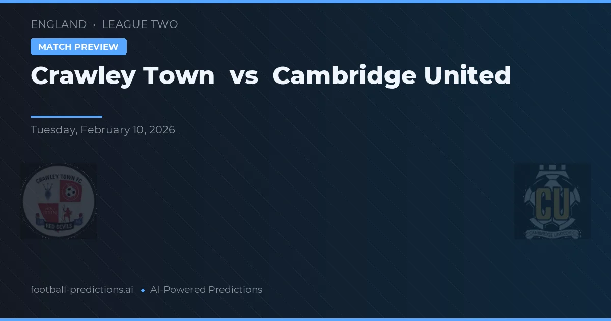 Crawley Town - Cambridge United — maç tahmini ve önizleme