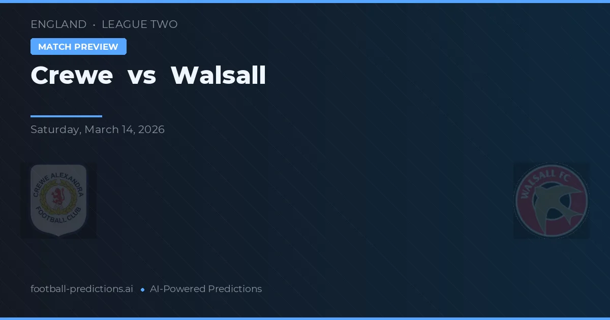 Crewe Alexandra vs Walsall — Prognose und Spielvorschau