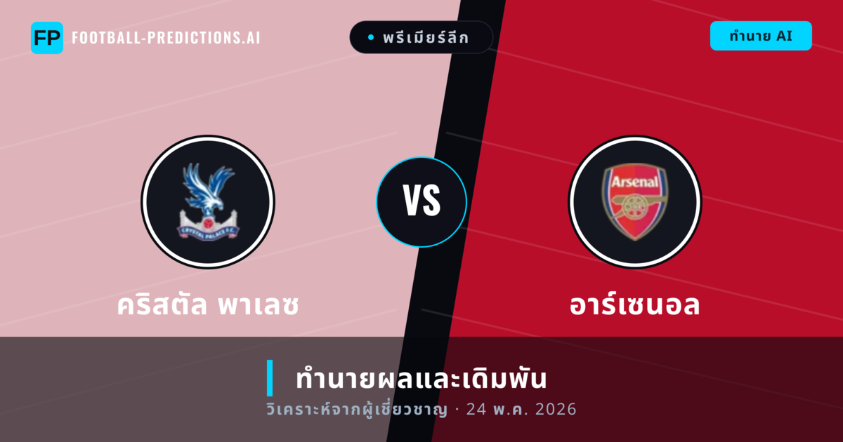 คริสตัล พาเลซ พบ อาร์เซนอล — ทำนายผลและพรีวิวการแข่งขัน