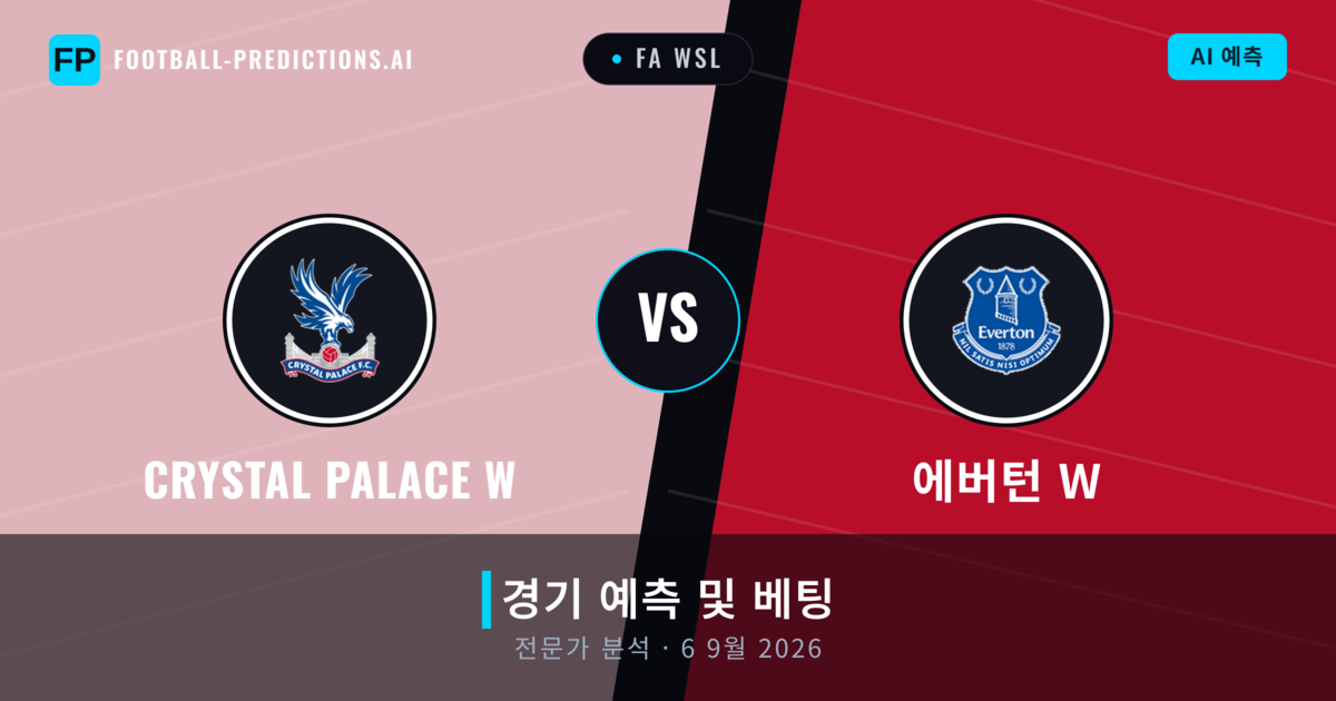 Crystal Palace W 대 에버턴 W — 경기 예측 및 프리뷰