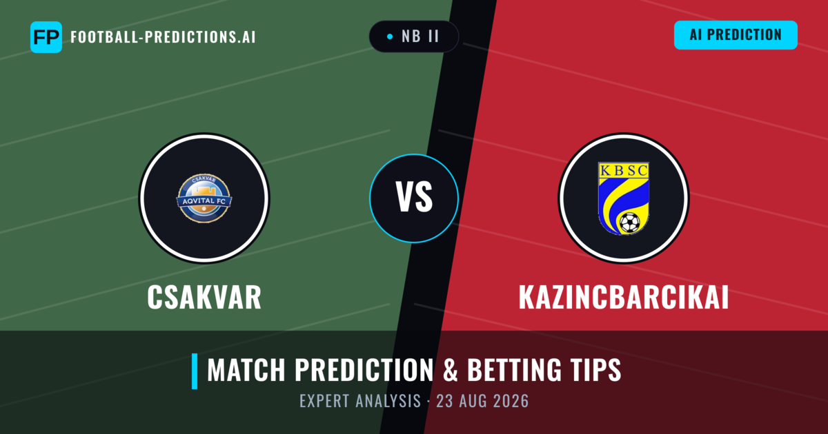 Csakvar vs Kazincbarcikai — match prediction & preview