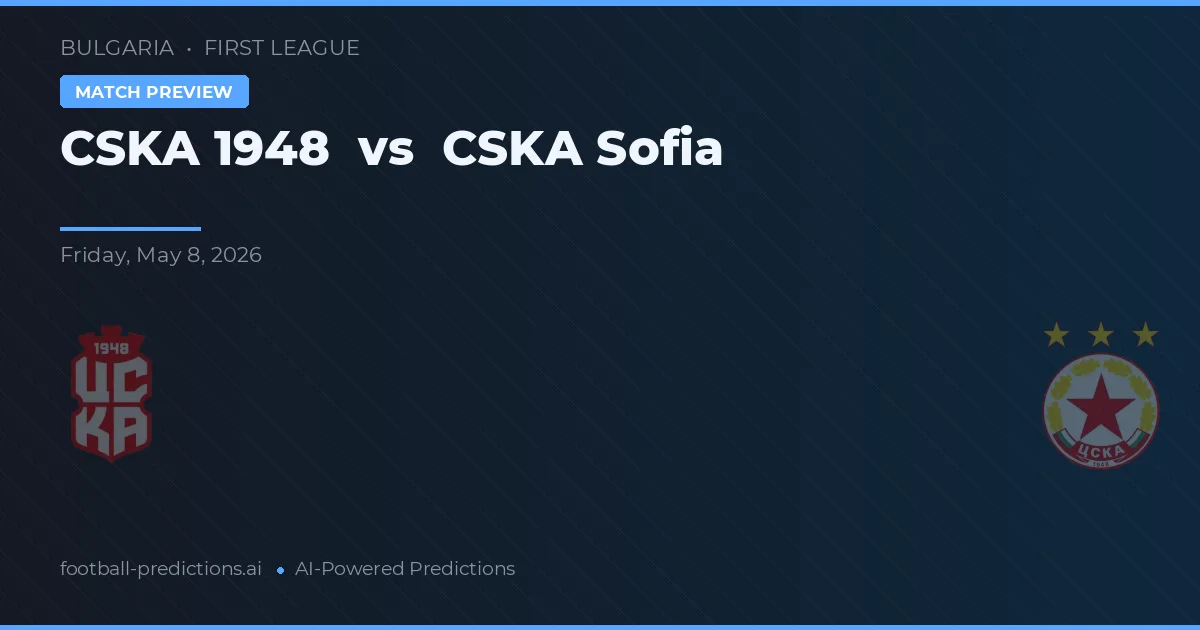 CSKA 1948 vs CSKA Sofia — match prediction & preview
