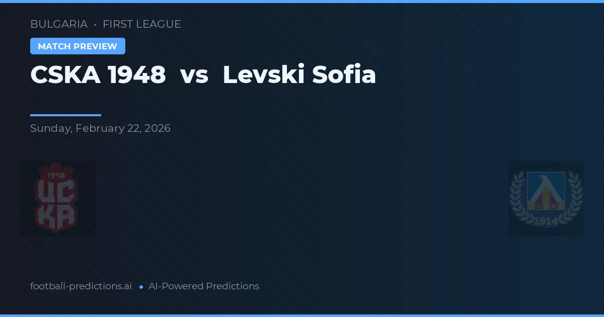 CSKA 1948 대 레프스키 소피아 — 경기 예측 및 프리뷰