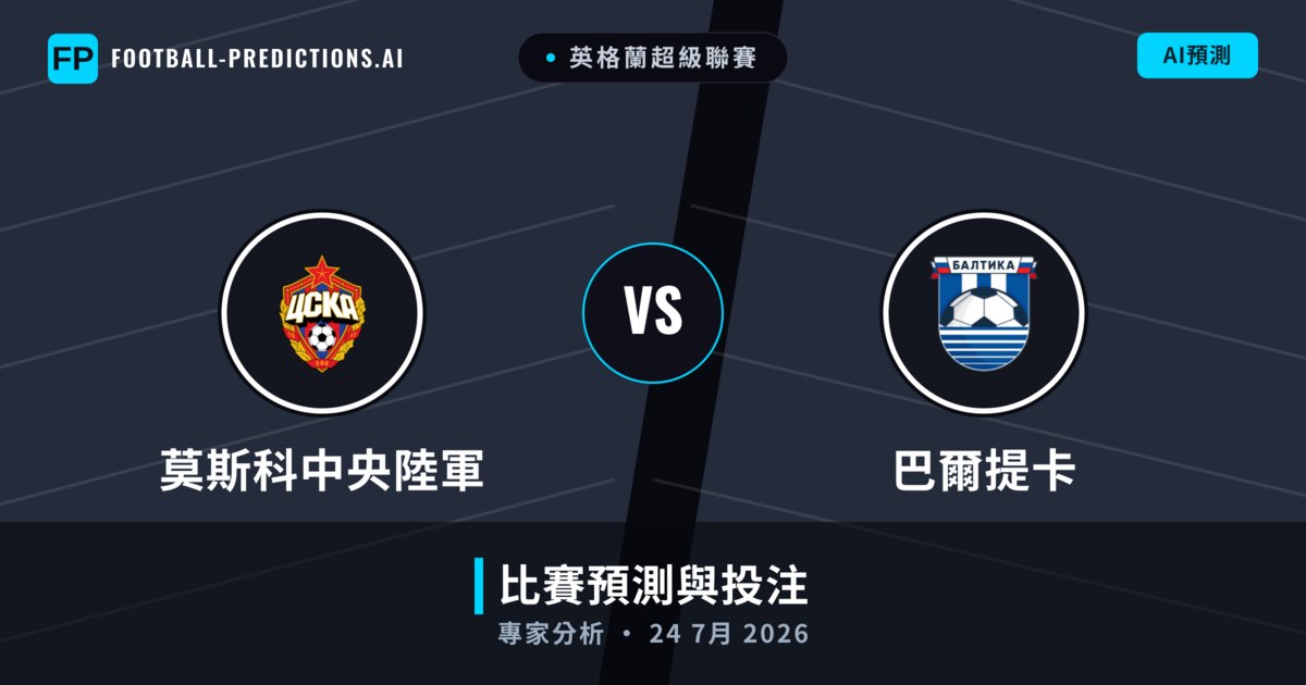 莫斯科中央陸軍 vs 巴爾提卡 — 比赛预测和前瞻