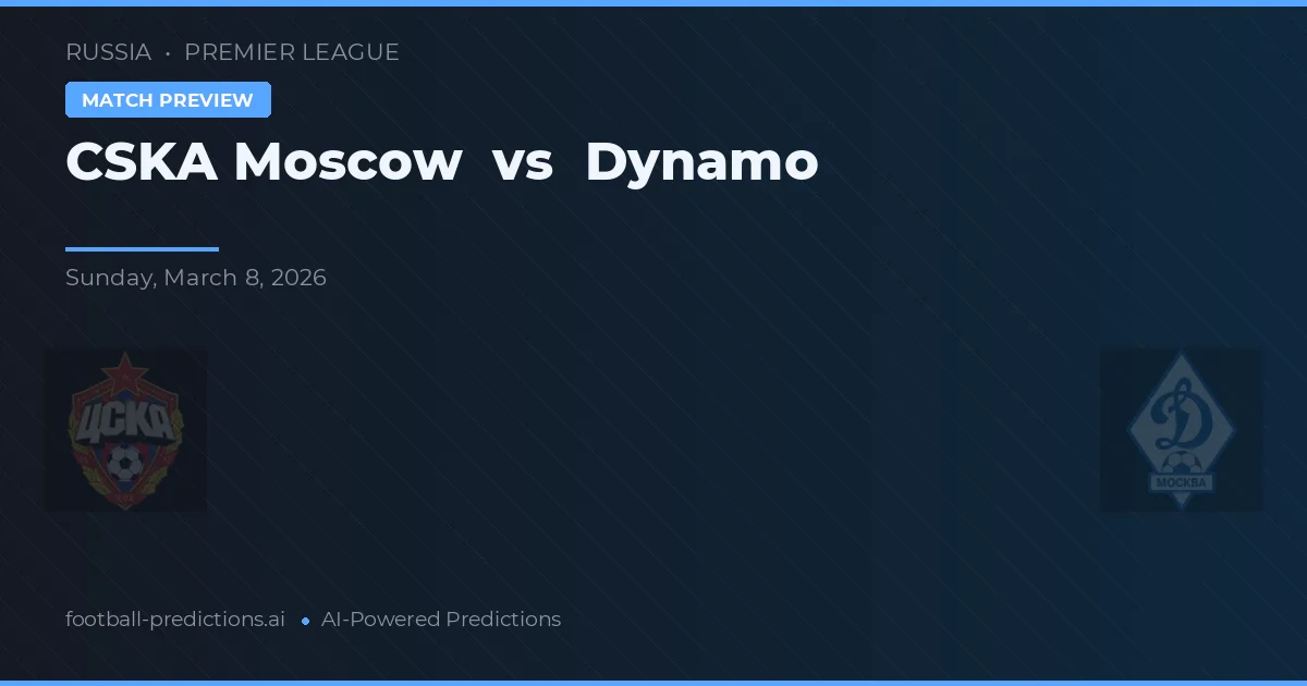 CSKA Moscow vs Dynamo — match prediction & preview
