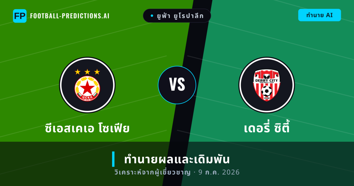 ซีเอสเคเอ โซเฟีย พบ เดอรี่ ซิตี้ — ทำนายผลและพรีวิวการแข่งขัน