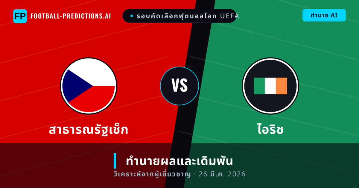 สาธารณรัฐเช็ก พบ ไอริช — ทำนายผลและพรีวิวการแข่งขัน
