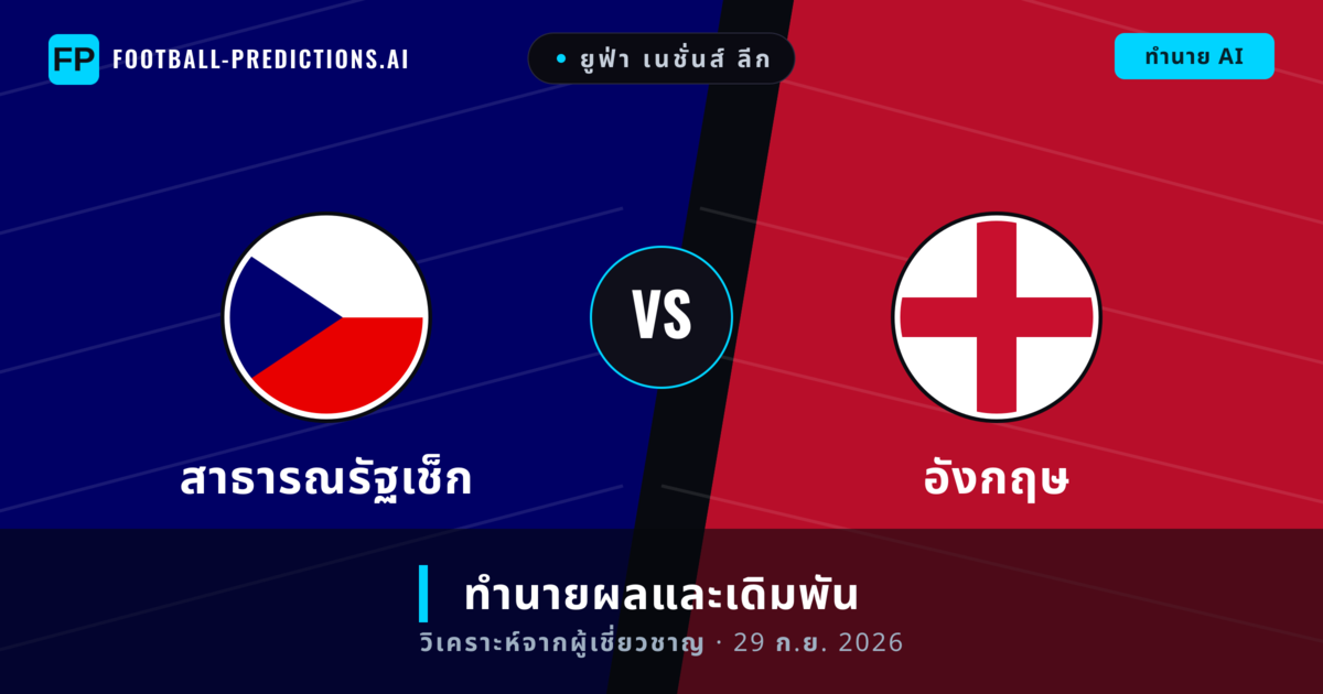 สาธารณรัฐเช็ก พบ อังกฤษ — ทำนายผลและพรีวิวการแข่งขัน