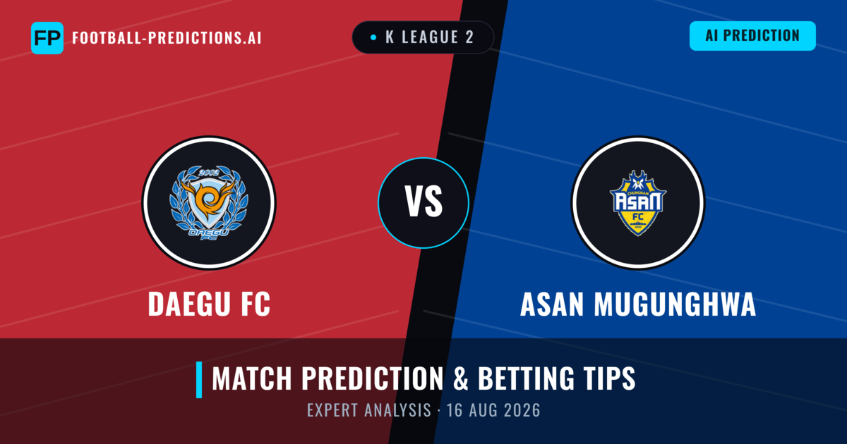Daegu FC vs Asan Mugunghwa — match prediction & preview