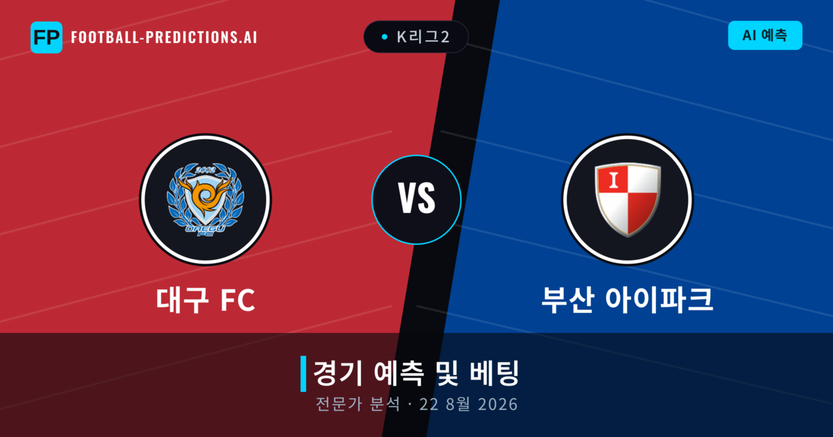대구 FC 대 부산 아이파크 — 경기 예측 및 프리뷰