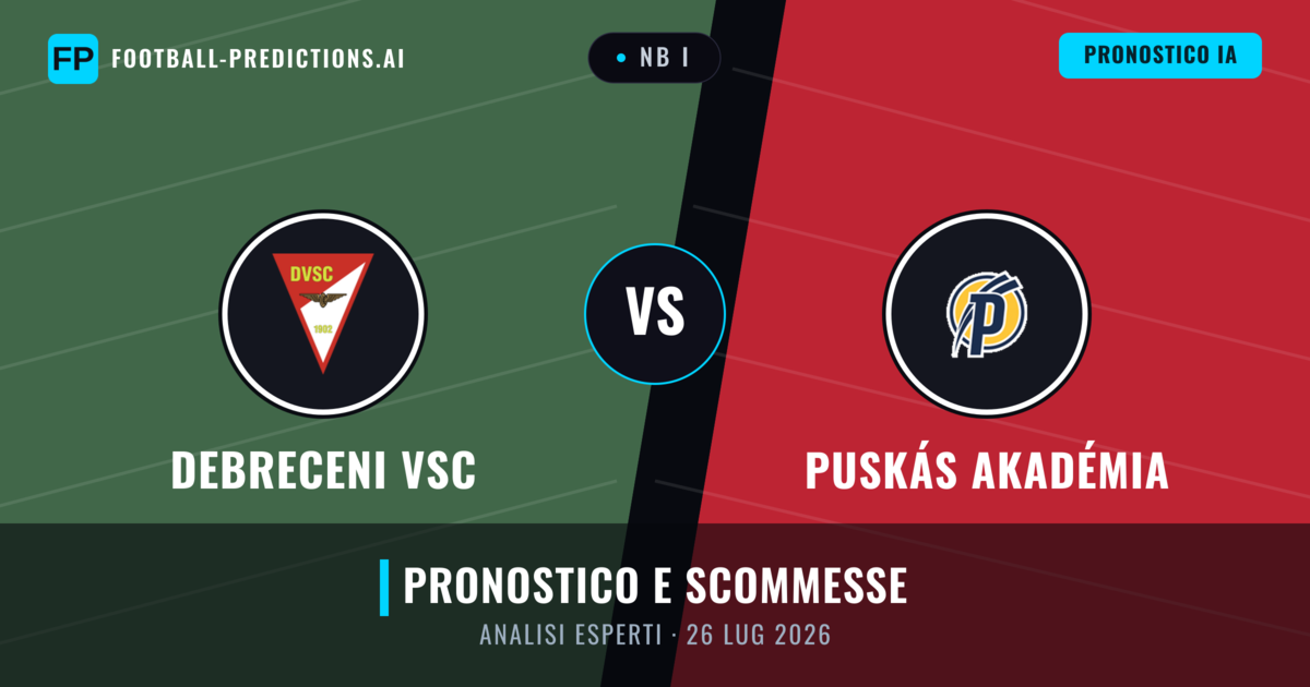Debreceni VSC vs Puskás Akadémia — pronostico e anteprima del match