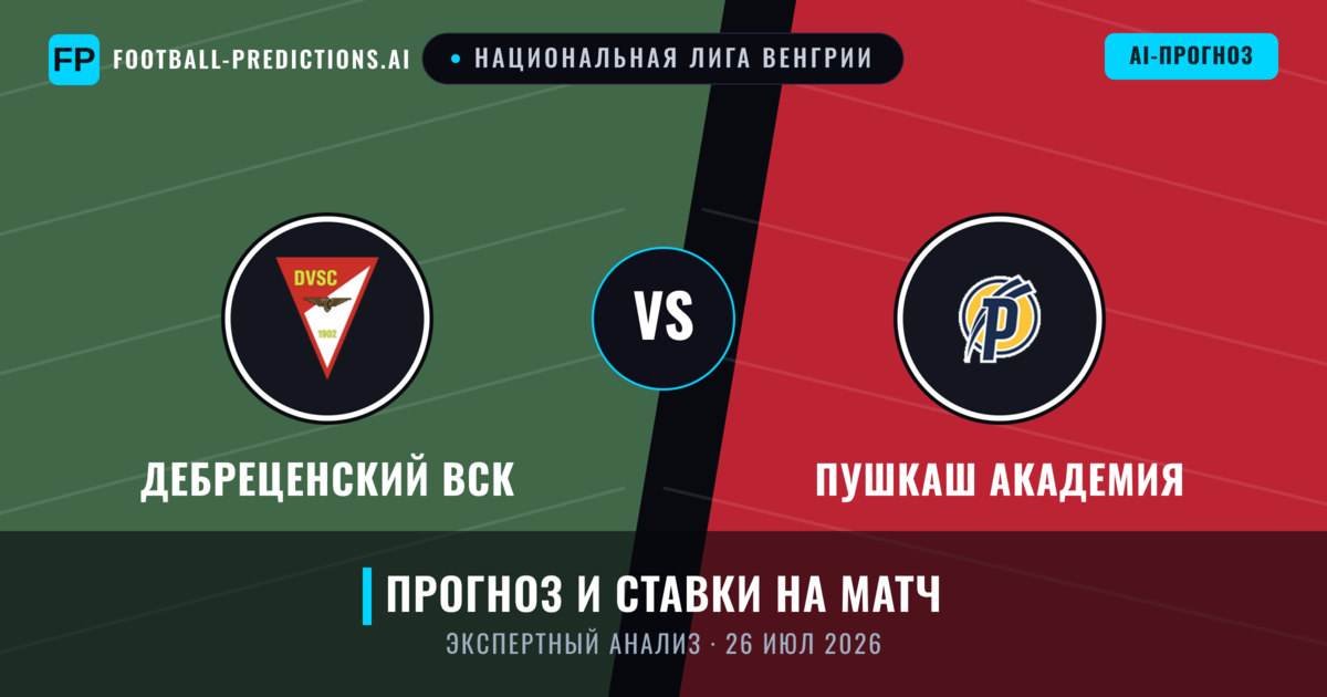 Дебреценский ВСК – Пушкаш Академия — прогноз и превью матча