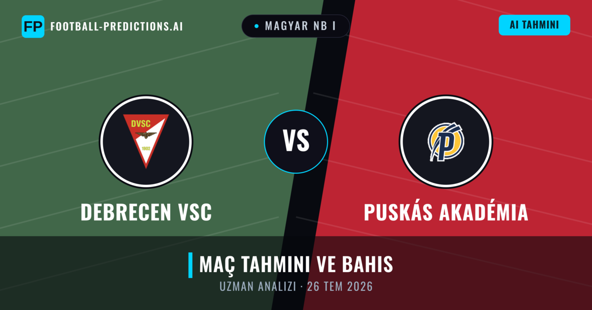 Debrecen VSC - Puskás Akadémia — maç tahmini ve önizleme
