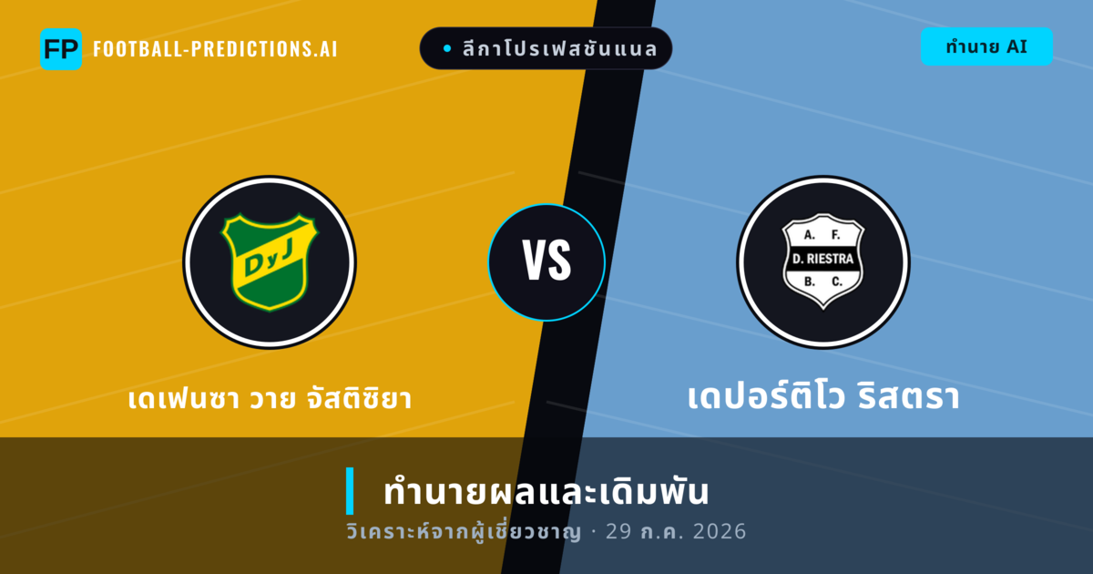เดเฟนซา วาย จัสติซิยา พบ เดปอร์ติโว ริสตรา — ทำนายผลและพรีวิวการแข่งขัน