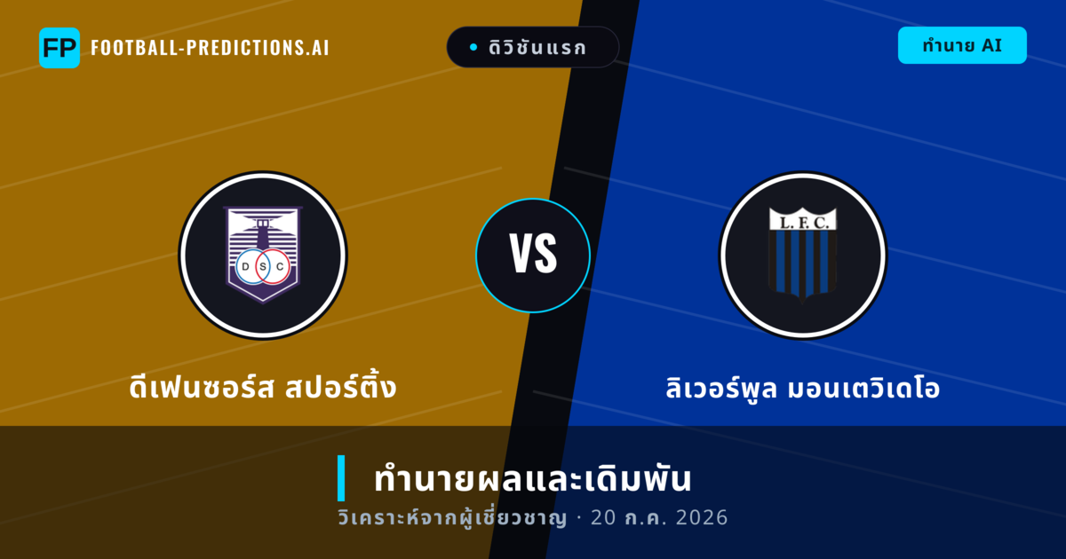 ดีเฟนซอร์ส สปอร์ติ้ง พบ ลิเวอร์พูล มอนเตวิเดโอ — ทำนายผลและพรีวิวการแข่งขัน