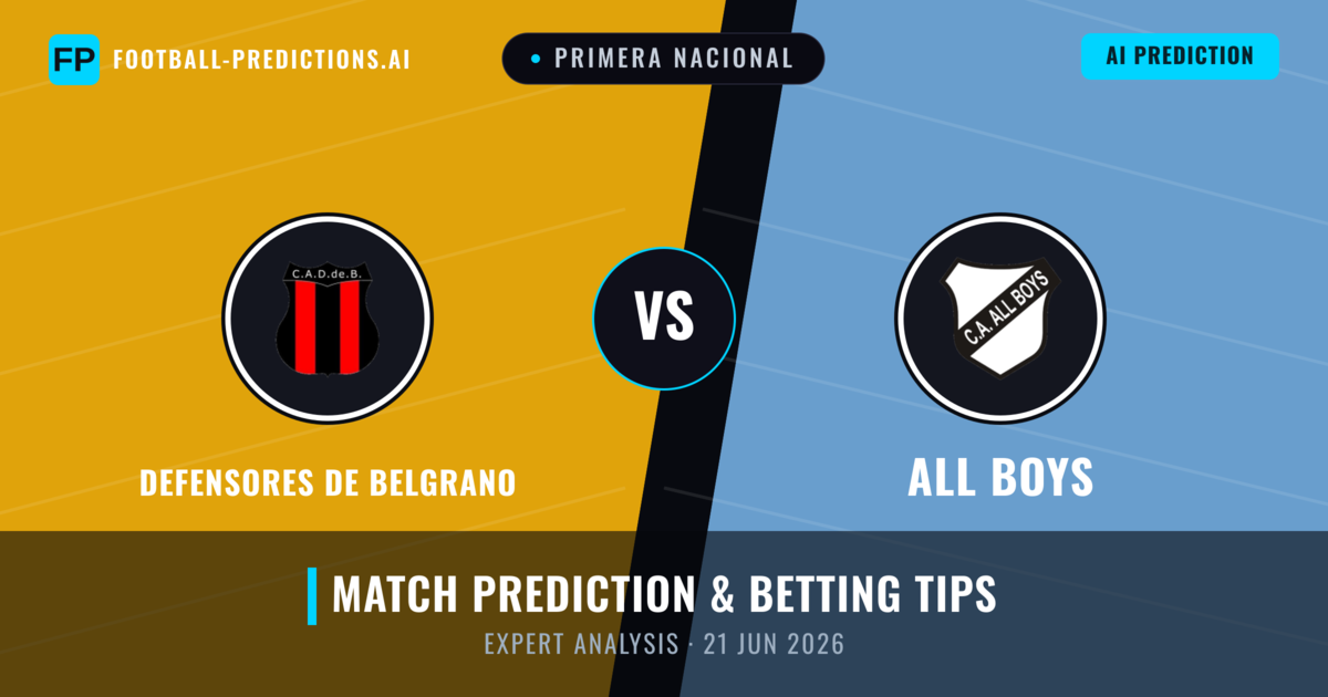 Defensores De Belgrano vs All Boys — match prediction & preview