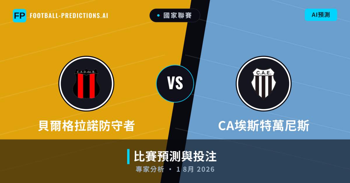貝爾格拉諾防守者 vs CA埃斯特萬尼斯 — 比赛预测和前瞻