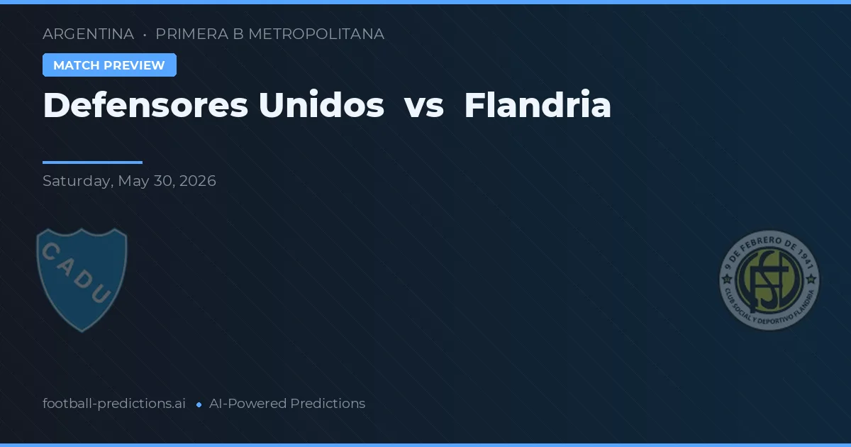 Defensores Unidos vs Flandria — pronostico e anteprima del match