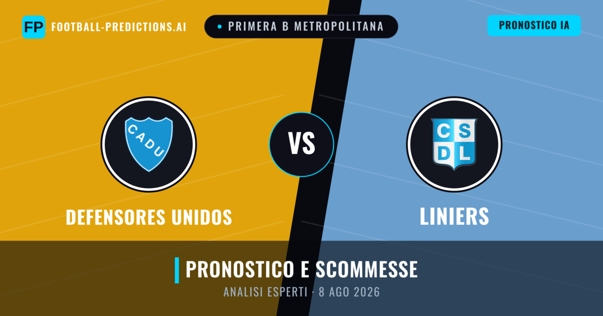 Defensores Unidos vs Liniers — pronostico e anteprima del match