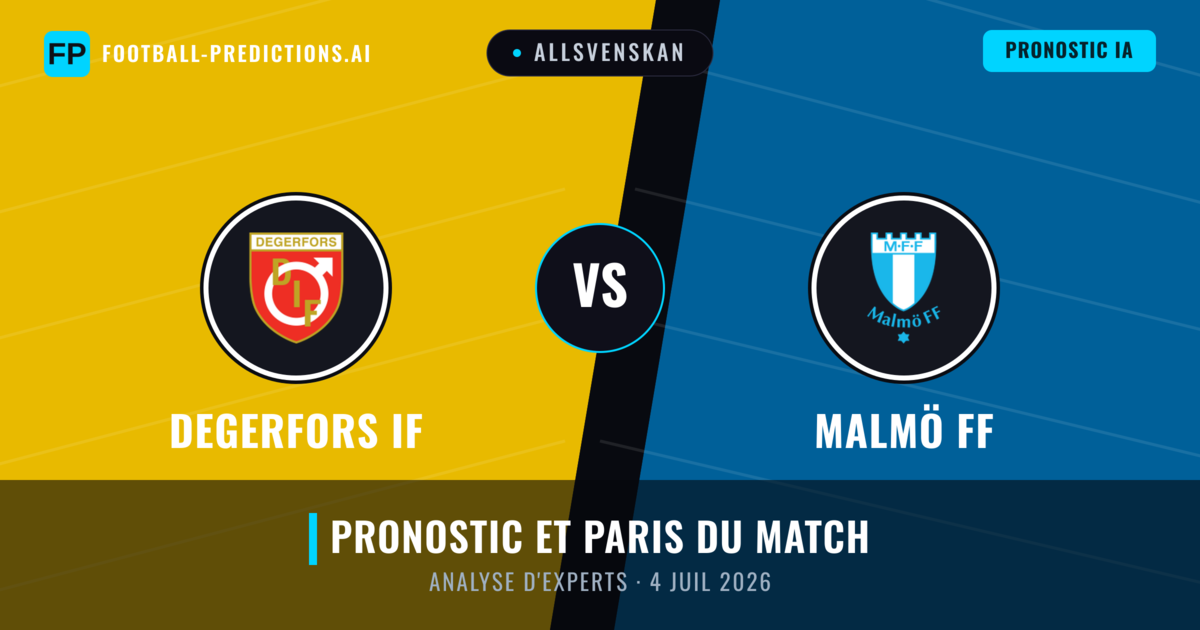 Degerfors IF vs Malmö FF — pronostic et avant-match