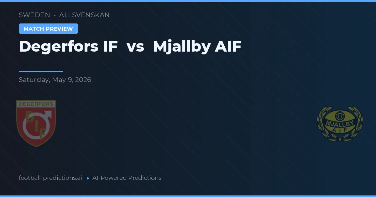 Degerfors IF vs Mjällby AIF — pronostic et avant-match