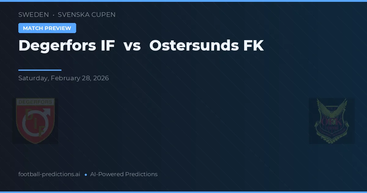 Degerfors IF vs Östersunds FK — dự đoán và xem trước trận đấu