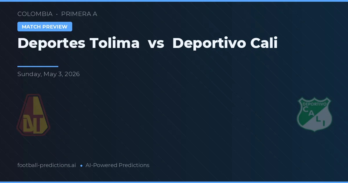 Deportes Tolima vs Deportivo Cali — prediksi dan pratinjau pertandingan