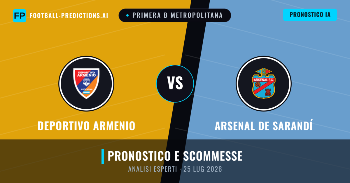 Deportivo Armenio vs Arsenal de Sarandí — pronostico e anteprima del match