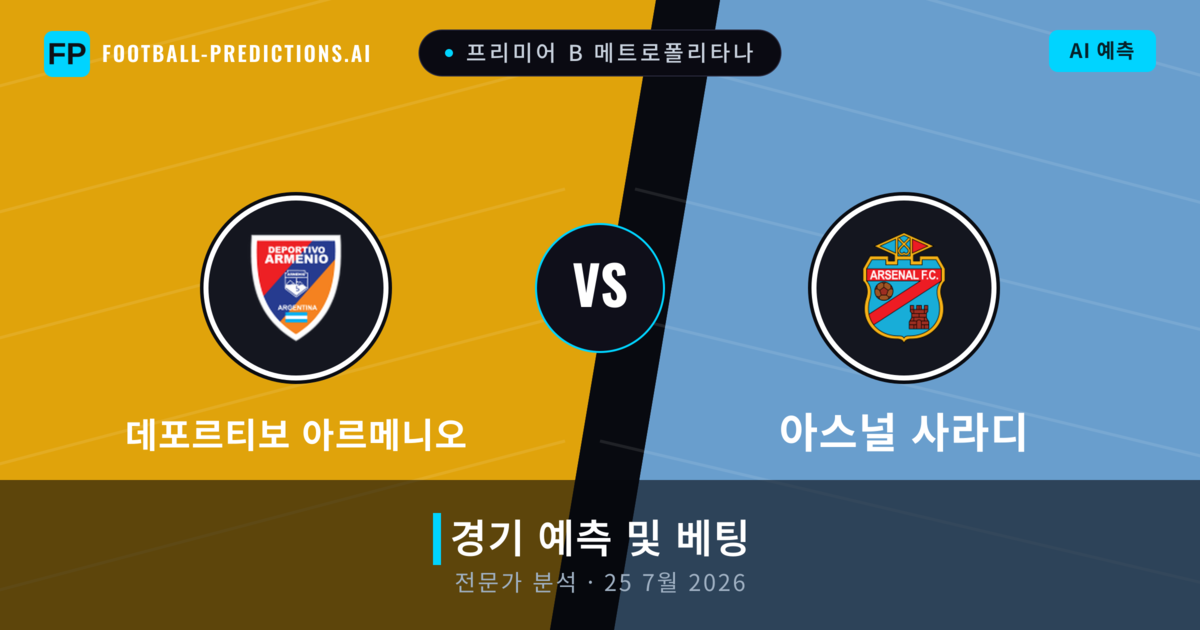 데포르티보 아르메니오 대 아스널 사라디 — 경기 예측 및 프리뷰