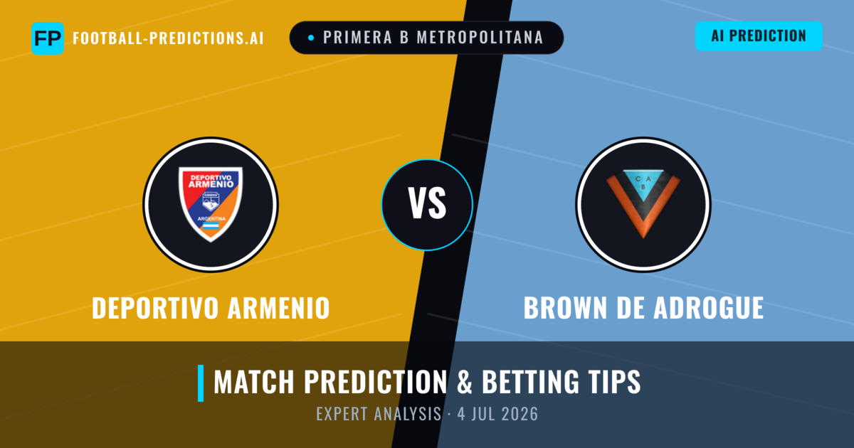 Deportivo Armenio vs Brown DE Adrogue — match prediction & preview